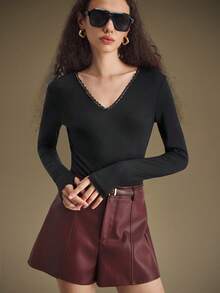 Ontre Bodyduit de encaje elegante 2025, adecuado para 5-15°C, prenda para capas para el trayecto y uso diario, otoño - Negro - Ver 6