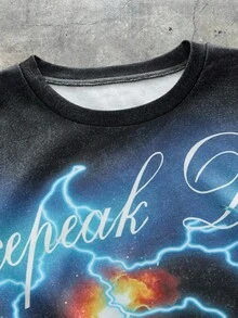 AXEPEAK Men Fashionable Streetwear Crew Neck Long Sleeve T-Shirt, Fall