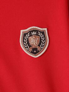 Casual Sports Collegiate Half-Open Collar Short Sleeve Polo Shirt With Small Horse Embroidery, All-Match Comfortable Design Suitable For Outings, School, Holidays, Gatherings, Home, Spring, Summer, Getaways, Holidays, Travel, Relaxation, Sunbathing 2025 Back-To-School Season Kids College Outfits And Campus Sportswear