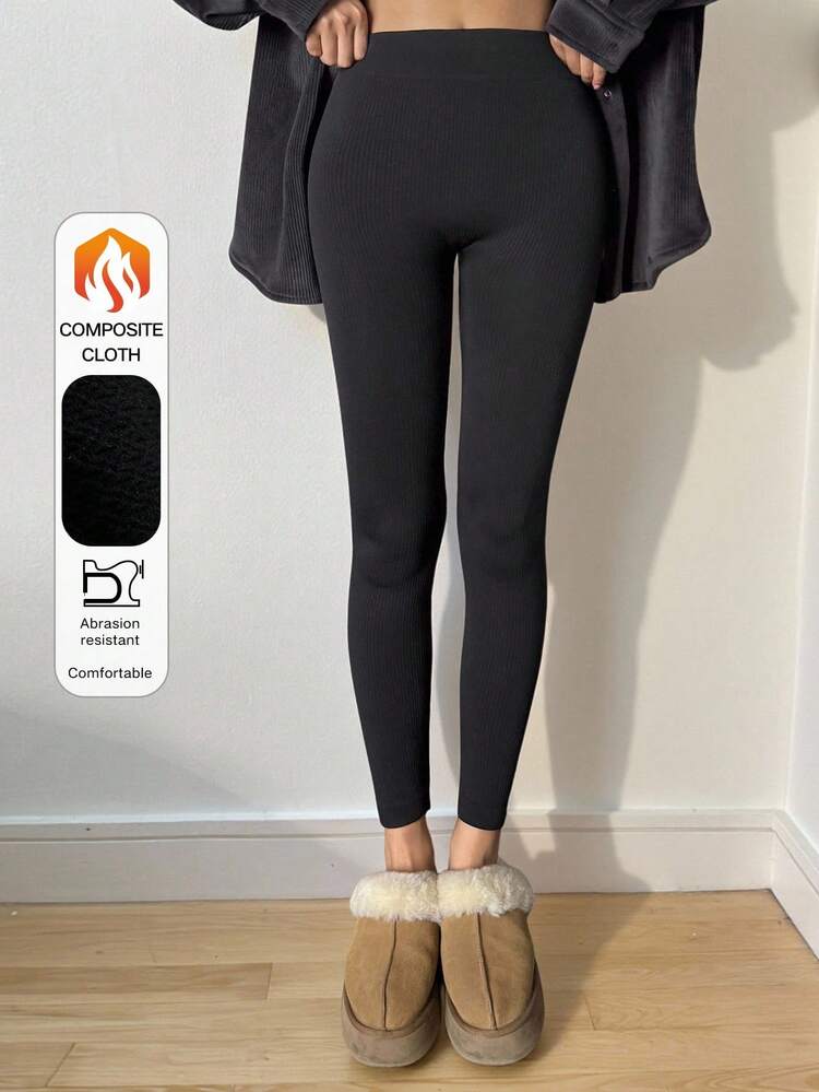 Women's Slim Fit Thermal Lined Leggings, Autumn/Winter Women Fleece Tights