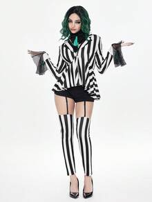 ROMWE Avant Halloween Cosplay Costume - Black and White - View 4