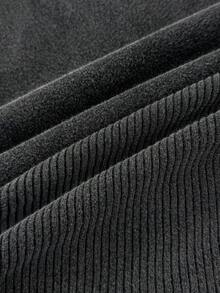 SHEIN 2件套少女黑色酸洗刺绣圆领长袖罗纹T恤和休闲复古慢跑裤套装，适合秋冬季叠穿，少女裤装套装，干净的少女服装，少女套装，少女运动套装，少女两件套裤装秋季