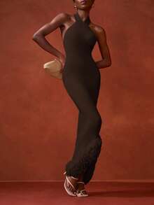 Zivah Hàng mới về mùa hè 2025, Thích hợp cho tiệc sinh nhật, Trở lại trường, Phong cách trường học, Trang phục hàng ngày, Thường ngày, Kỳ nghỉ, Du lịch du thuyền, Bãi biển, Tắm nắng, Trang phục dạo phố, Thanh lịch, Đi làm, Trang phục công sở thường ngày, Cổ tròn không tay, Ôm sát, Viền bất đối xứng, Phía trước ngắn Phía sau dài, Dệt kim, Váy maxi dệt kim dài cho nữ Quần áo thu đông cho nữ - màu nâu - Xem 6