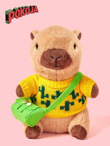 9 件水豚毛绒玩具带衣服配饰儿童水豚填充动物幼儿过家家装扮生日礼物 3 4 5 6 7 8 岁男孩女孩