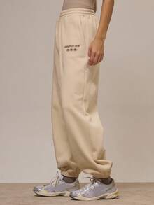 Musera Sport Quần jogger ống rộng in họa tiết, thích hợp mặc đi học, năng động, thể thao, tập luyện, họa tiết quế xoáy dễ thương, phù hợp cho mùa đông. - Màu nâu Sô-cô-la - Xem 3