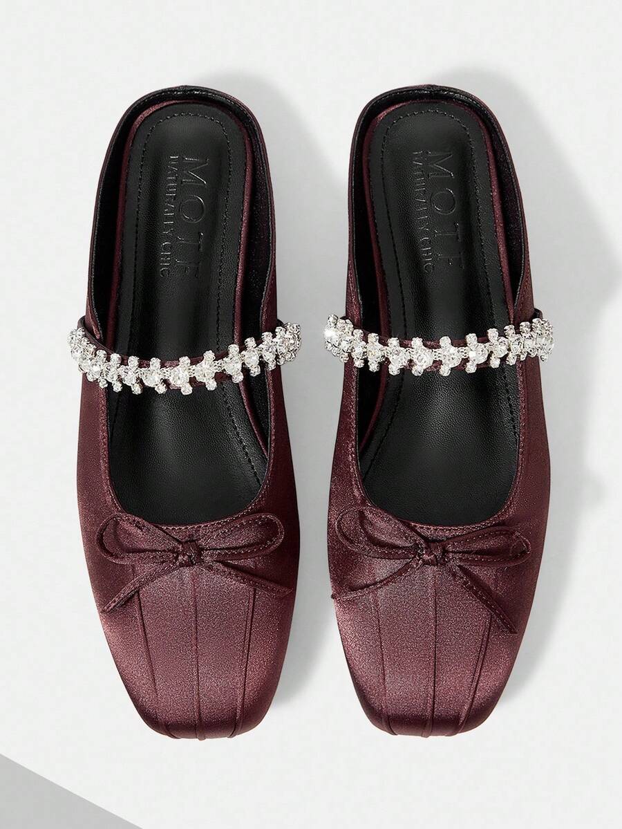 MOTF ZAPATOS PLANOS TIPO MARY JANE VINTAGE CÓMODOS Y CASUALES CON TIRAS DE STRASS - Café integral - Ver 1