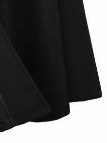 Manfinity Homme Men's Simple Casual Solid Color Single-Button Cape Oversized Overcoat , Fall Winter - Black - View 5