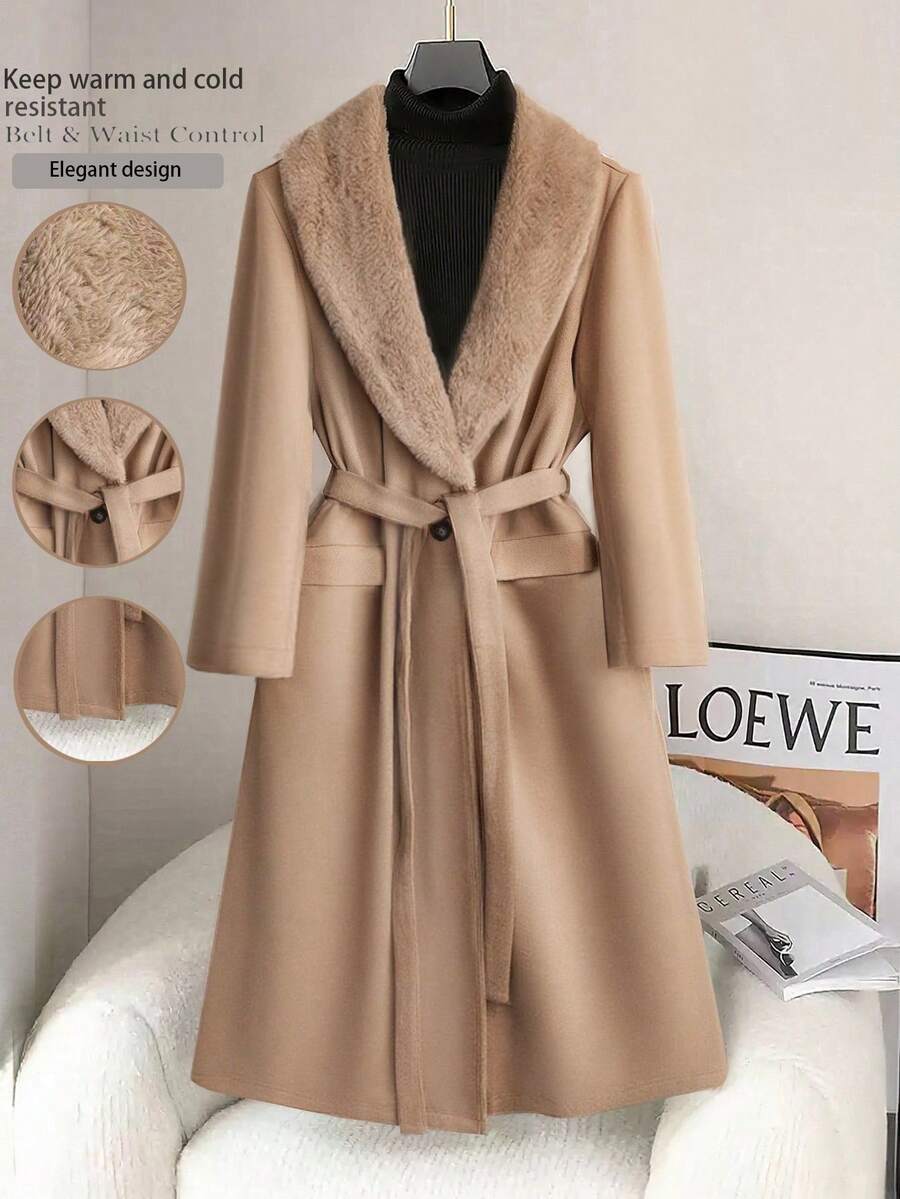 Manteau Femme Grande Taille Trendyol - Coupe Regular Basic En Tissu Web, Style Décontracté