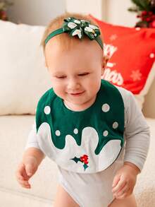 Cozy Pixies 3 piezas de baberos de Navidad para bebé (3 piezas enviadas por la máquina)