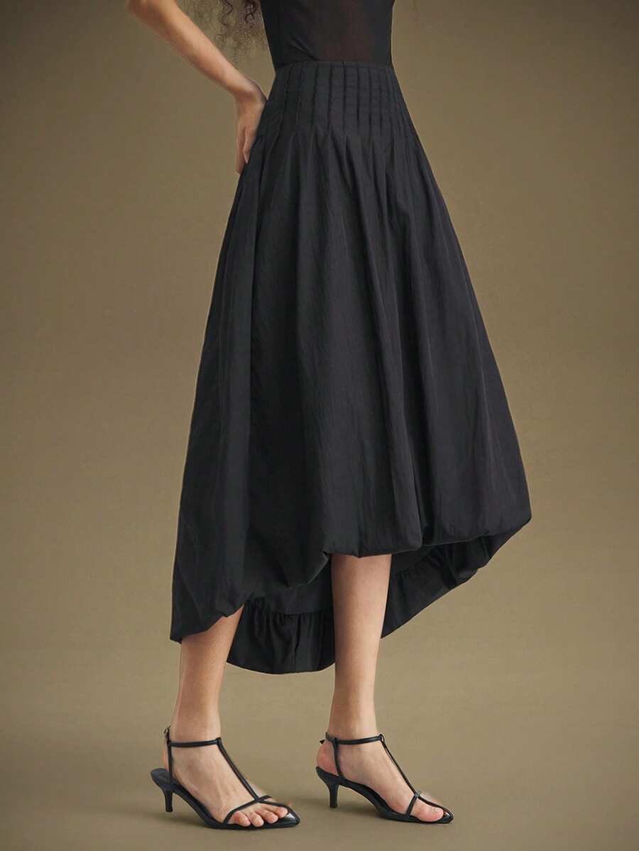 Ontre 2025秋冬新品，波西米亚风商务休闲复古优雅百搭服饰，纳什维尔服装，复活节、圣诞节服装，女士纯色系带背心，适合通勤、商务休闲、婚礼宾客等场合，优雅秋冬女士半身裙，圣诞节服装，新年服装 - 黑色 - 查看 1