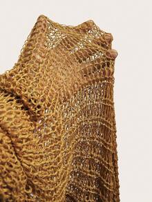 SHEIN Tall Váy len dáng đuôi cá ôm sát, màu trơn cổ điển, phong cách thường ngày và thời trang, thích hợp cho mùa xuân/hè/váy maxi/dự tiệc/đi biển. - màu nâu - Xem 16