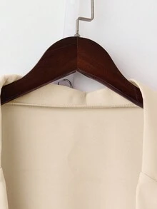 GlowEve CURVE Bộ 2 món cỡ lớn, màu trơn, áo khoác dài tay và chân váy, phong cách tối giản, phù hợp cho mùa hè và mùa thu dành cho nữ. - Màu be - Xem 6