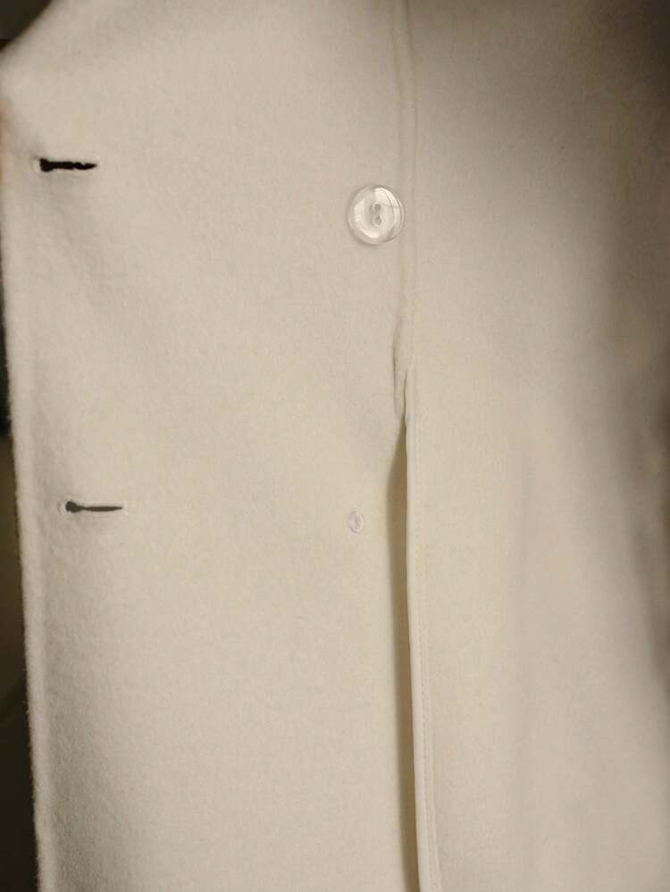 WOLL-MANTEL MIT STRASS- UND PAILLETTEN-DETAIL, KRAGEN, FLAUSCHIGEN MANSCHETTEN UND GÜRTEL