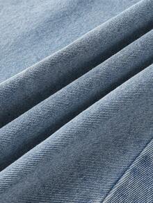 GlowEve Button Front Denim Skirt