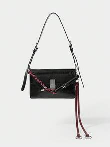 SHECARRY Women's Fashion Versatile Simple Commuter Handbag - Black - View 8