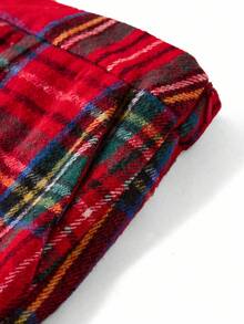 Ellevyn 女士圆领无袖红色格子开衫背心和直筒裤优雅装扮，适合日常穿着、节日、秋冬、圣诞节，两件套 - 彩色 - 查看 8