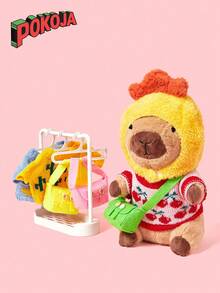 9 件水豚毛绒玩具带衣服配饰儿童水豚填充动物幼儿过家家装扮生日礼物 3 4 5 6 7 8 岁男孩女孩