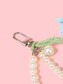 POKOJA LAND 1PC  Lily Of The Valley Keychain 4 Flowers Pearl Chain Crochet Bag Charm Korean Style Ins Aesthetic Cute Handmade Gift Spring Summer Accessory Unique - Multicolor - View 7