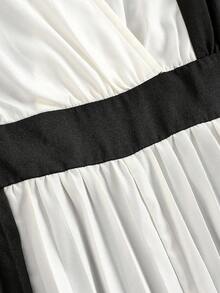 Pitira 少女褶皱 V 领收腰阔腿连体裤，休闲优雅通勤度假装，秋冬连体裤，万圣节、圣诞节、派对