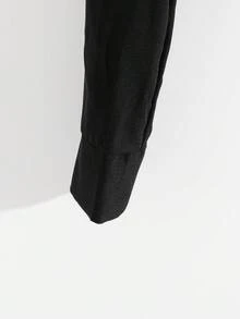 Franclia Casual Versatile Solid Color Ruched Cropped Shirt