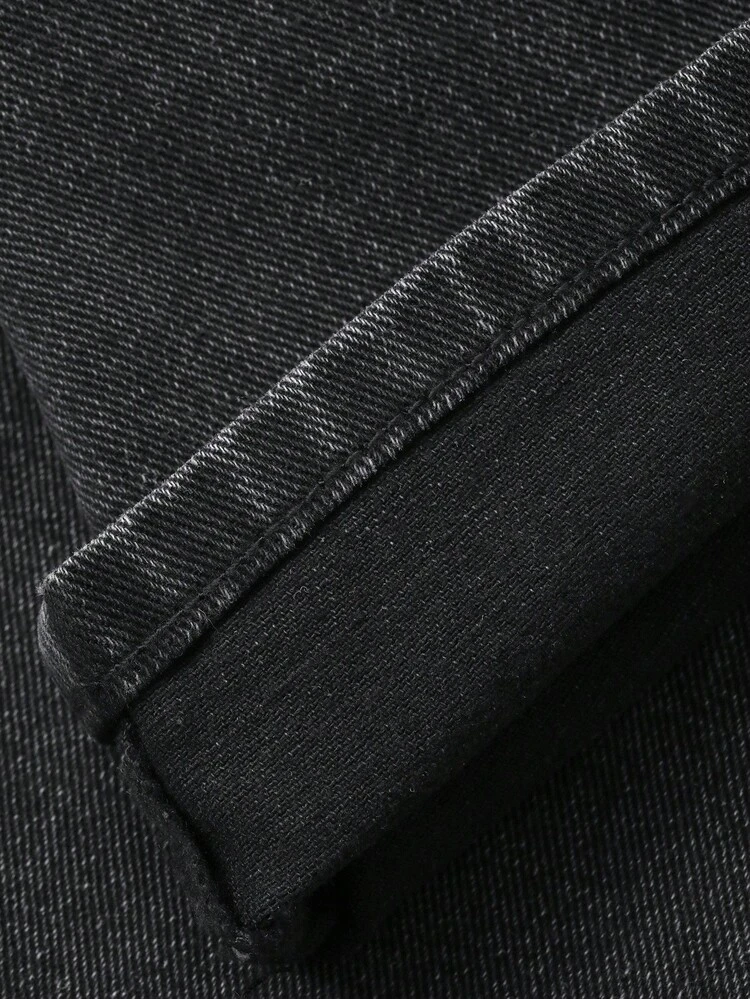 Young Boy Elastic Waist Pocket Loose Wide Leg Casual Jeans