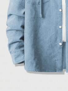 ROMWE MEN Street Life Men's Casual Solid Color Hooded Long Sleeve Jacket, Fall/Winter