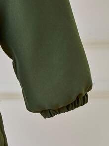 Tween Girls Grey Camouflage Thermal Lined Zip-Up Waist Drawstring Hooded Jacket Fall Winter