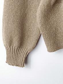 GlowEve Áo khoác cardigan dài tay thanh lịch buộc eo màu trơn dành cho nữ - Màu be - Xem 6