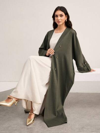 Veilorie 女士纯色简约长袖长袍