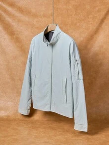 Manfinity Hypemode Men Street Style Mint Green Stand Collar Jacket, Fall