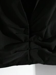 Franclia Casual Versatile Solid Color Ruched Cropped Shirt