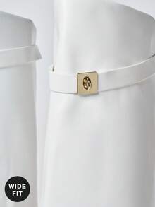 SHUZIA Botas de cuña con puntera puntiaguda y doblez alto para pantorrillas anchas para mujer - Blanco - Ver 7