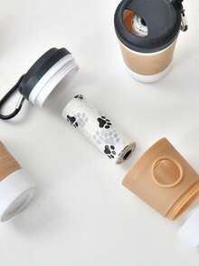 PETSIN Coffee Cup Pet Garbage Bag Dispenser, Portable Outdoor Dog Poop Bag Holder - Khaki - View 5
