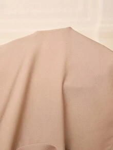 女孩优雅简约领长袖短款夹克搭配无袖束腰中裙套装，适合返校、圣诞节活动 - 咖啡棕 - 查看 7