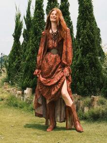 Styleloop Women's Western Boots, Boho Style, Retro American Style, Bohemian, Western Music Festival, Party, Christmas, Halloween Outfit