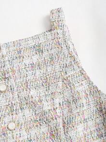 Sweetra 女式无袖腰部收腰粗花呢背心，轻便秋季夹克 - 彩色 - 查看 4