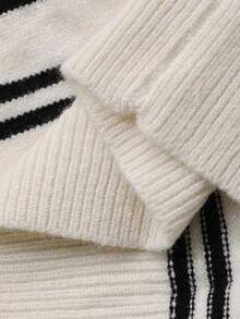 DAZY Toddler Boys' Loose Striped Knit Cardigan Long Sleeve, Autumn - Black and White - View 7