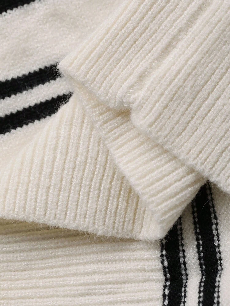 Toddler Boys' Loose Striped Knit Cardigan Long Sleeve, Autumn