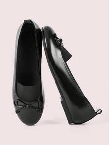 CUCCOO DOLLMOD Women's Round Toe Flat Fashionable Office Comfortable Dress Shoes - Black - View 2