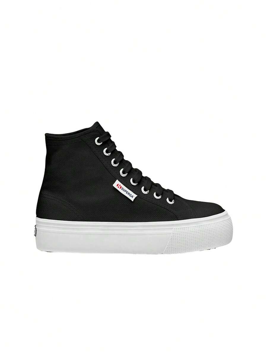 Superga 2708 Hi-Top Women Sneakers Black S41273W - Black and White - View 1