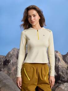 In My Nature Nature Hike 女士户外运动衫，高弹亲肤，秋冬款 - 黃色 - 查看 4