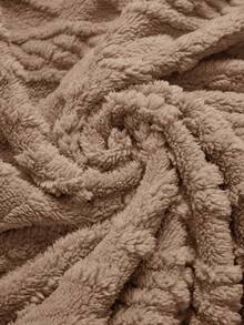 Rusticease Textured Plush Warm Comfortable Button Decorated Hooded Plus Size Coat Winter - Khaki - View 4