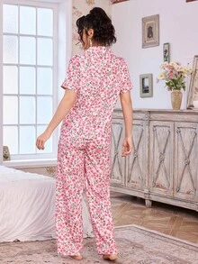 CottageSlumber 女士浪漫碎花领睡衣套装 - 彩色 - 查看 2