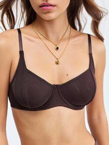 LOUNGEISTA 5 chiếc/gói Áo ngực mỏng cúp ngực màu trơn thoải mái cho nữ, Áo ngực thoáng mát - Nhiều màu - Xem 12