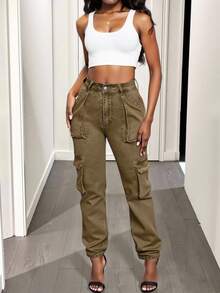 SHEIN SXY Flap Pocket Cargo Jeans