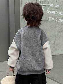 DAZY 儿童秋季夹克，休闲宽松设计，街头风格，秋季 - 灰色 - 查看 5