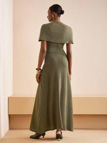 Zivah 2025 秋季新款音乐节、复活节、圣帕特里克节、西部风、游牧风、生日派对、毕业典礼、学院风、学生装、日常休闲、百搭百搭、休闲、邮轮旅行、海滩、日光浴、病毒式传播、街头服饰、婚礼宾客波西米亚风、通勤、早午餐、机场装绿色针织罩衫和吊带裙两件套 - 綠色 - 查看 2