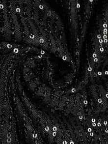 Firerie Vestido de manga larga con hombros descubiertos, cruzado y atado para mujer de talla grande, elegante, casual, para vacaciones, fiestas, cócteles, banquetes, citas y tardes de té. Parte superior holgada y Bottom ajustada. - Negro - Ver 8