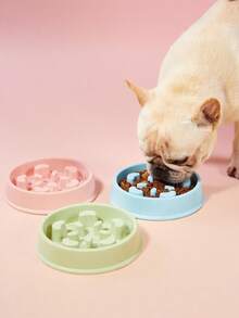 Zazumi Pet Supplies Dog Slow Feeder Bowl Flower Shape Anti-Choke Plastic Feeding Bowl For Dogs