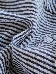 SHEIN Playful Pals 女宝宝荷叶边领条纹长袖上衣配阔腿裤可爱两件套